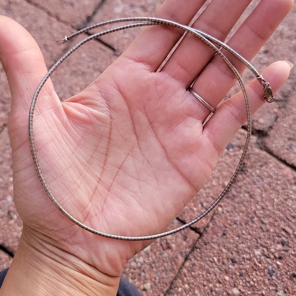 Vintage Solid 925 Sterling Silver Rounded Omega C… - image 2